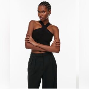 Babaton Sculpt Knit Criss Cross Cropped Tank size M